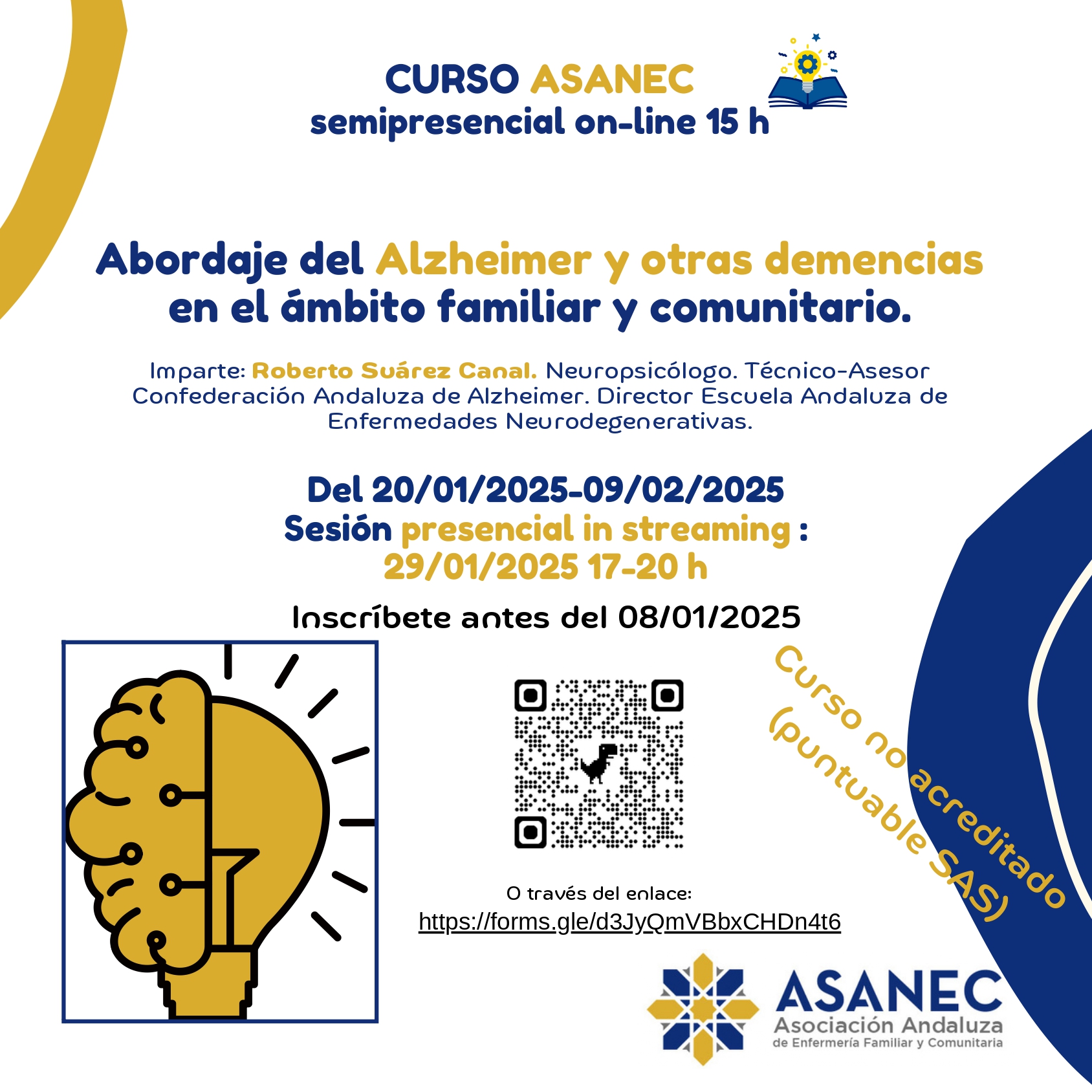 Curso - Atención a la cronicidad  Abordaje del Alzheimer y otras demencias en el ámbito familiar y comunitario