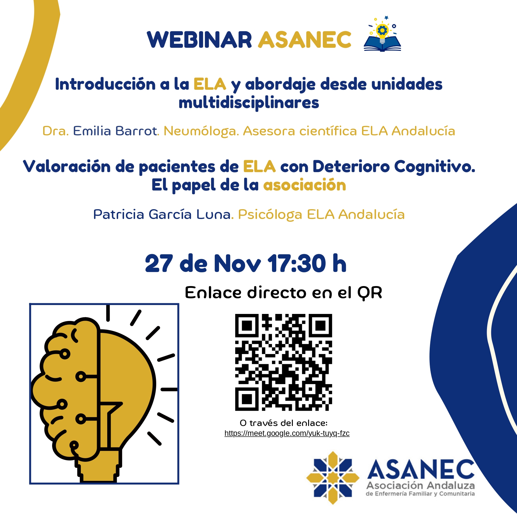 Webinar - Atención a la cronicidad  Introducción a la ELA y su abordaje multidisciplinar